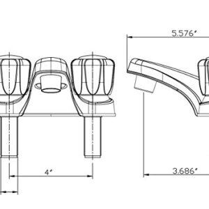 Dura Faucet DF-PL700S-BQ RV Bathroom Faucet with Smoked Acrylic Knobs (Bisque Parchment)