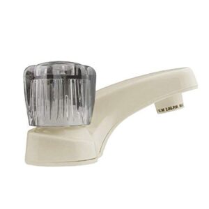 Dura Faucet DF-PL700S-BQ RV Bathroom Faucet with Smoked Acrylic Knobs (Bisque Parchment)