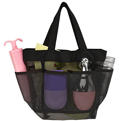 Shower Caddy, 7 outside mesh pockets with Totes Mesh Beach Bag,for Beach Pool Travel Daily Shower Caddy, Pool Gym Grocery Travel with Wet Pocket Mesh Shower Caddy