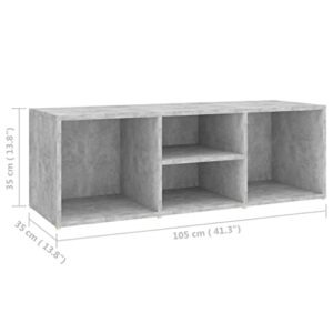 CUMYZO Shoe Storage Bench Concrete Gray 41.3"x13.8"x13.8" Engineered Wood 16.45kg/36.19ib Shoe Racks & Organizers