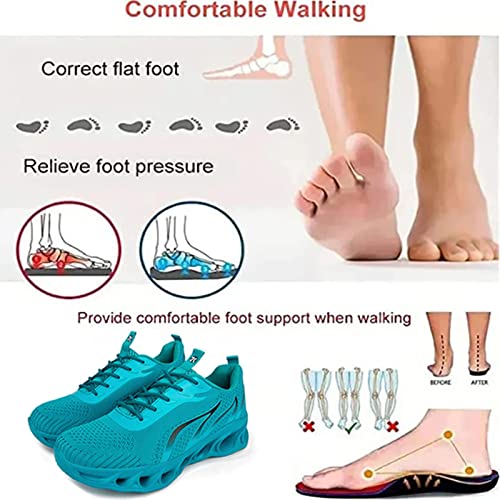 Xicioc Softsfeel Women's Relieve Foot Pain Perfect Walking Shoes,Softsfeel Men's Relieve Foot Pain Perfect Walking Shoes Wide Width Shoes,Orthopedic Sneakers for Women (Blue,8.5)