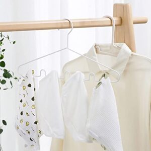 2 Pcs Iron Metal Wavy Clothes Hangers Multi-Purpose Closet Organizer for Bra, Ties, Belt, Tank Top, Camisole Dress (White)