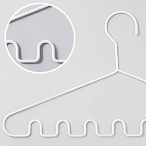 2 Pcs Iron Metal Wavy Clothes Hangers Multi-Purpose Closet Organizer for Bra, Ties, Belt, Tank Top, Camisole Dress (White)