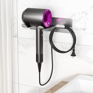 BelleJoomu Hair Dryer Holder Wall Mount Compatible with Dyson Hair Dryer, 304 Stainless Steel Hair Dryer Blow Diffuser Holder Organizer Adhesive for The Bathroom