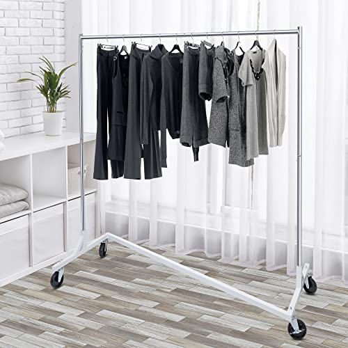 ZenStyle Clothes Rack Z Base Clothing Garment Rack on Wheels Commercial Heavy Duty Rolling Clothing Coat Rack Holder, Holds up to 220 lbs