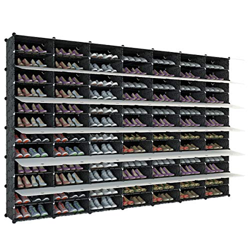 KOUSI Portable Shoe Rack Organizer 168 Pair Tower Shelf Storage Cabinet Stand Expandable for Heels, Boots, Slippers, 12 Tier White