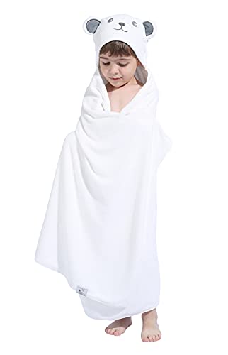 HIPHOP PANDA Bamboo Hooded Towel for Kids - 30 × 50 INCH Large Size for 3-10 Yrs - Premium Bath Kids Towels Wrap for Girls, Boys - Ultra Absorbent and Hypoallergenic