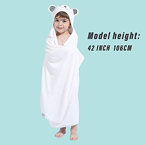 HIPHOP PANDA Bamboo Hooded Towel for Kids - 30 × 50 INCH Large Size for 3-10 Yrs - Premium Bath Kids Towels Wrap for Girls, Boys - Ultra Absorbent and Hypoallergenic