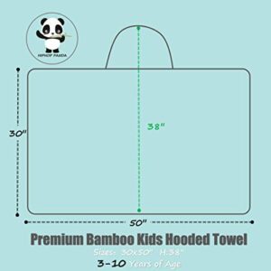 HIPHOP PANDA Bamboo Hooded Towel for Kids - 30 × 50 INCH Large Size for 3-10 Yrs - Premium Bath Kids Towels Wrap for Girls, Boys - Ultra Absorbent and Hypoallergenic