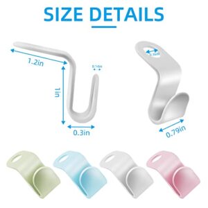 60Pcs Space Saving Hanger Hooks Connector, Mini Cascading Hanger Connection Hooks Extender Clips Connection Hooks, Heavy Duty Outfit Hangers for Closet Organizer(White, Pink, Blue, Green)