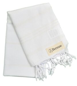 bersuse 100% cotton anatolia turkish hand towel - 23x43 inches, white