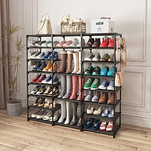 VIZUN 8 Tier Large Shoe Rack Organizer, 45-50 Pair Shoes Boots Storage, Metal Shoe Shelf Closet, Sturdy Heavy Duty Shoe Tower for Entryway Garage Living Room