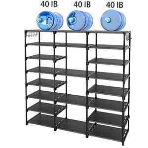 VIZUN 8 Tier Large Shoe Rack Organizer, 45-50 Pair Shoes Boots Storage, Metal Shoe Shelf Closet, Sturdy Heavy Duty Shoe Tower for Entryway Garage Living Room