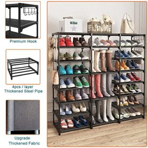 VIZUN 8 Tier Large Shoe Rack Organizer, 45-50 Pair Shoes Boots Storage, Metal Shoe Shelf Closet, Sturdy Heavy Duty Shoe Tower for Entryway Garage Living Room