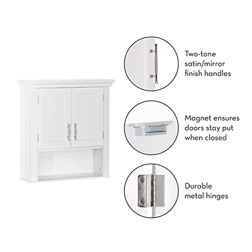 RiverRidge Somerset Two-Door Bathroom Storage, White Wall Cabinet