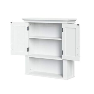 RiverRidge Somerset Two-Door Bathroom Storage, White Wall Cabinet