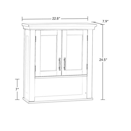 RiverRidge Somerset Two-Door Bathroom Storage, White Wall Cabinet