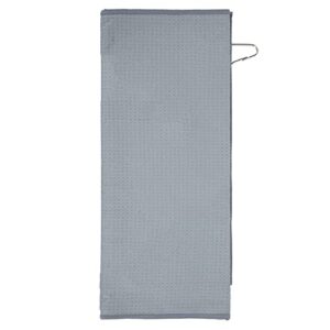 01 02 015 Soft Towel, Slender Soft Practical Cleaning Club Towel with Hook for Wipe Your Hands and Sweat for Women for Wipe Clubs for Men(Grey)