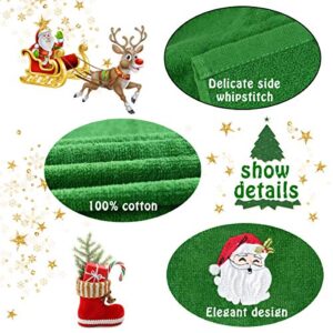 Armyte Christmas Hand Towels, 100% Cotton Bathroom Kitchen Washcloths, Wash Basin Towels 12 x 18, Christmas Holiday, Dish Towels for Drying, Cleaning, Cooking & Baking (3 Set: Red, White, Green)