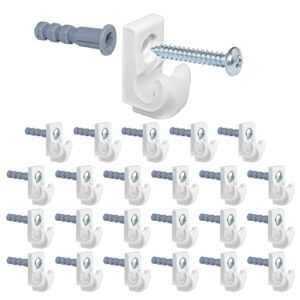 wire shelf loop clips 24 pcs plastic down wall clips for wire shelving plastic wall closet shelves clips screws and expansion tubes included white