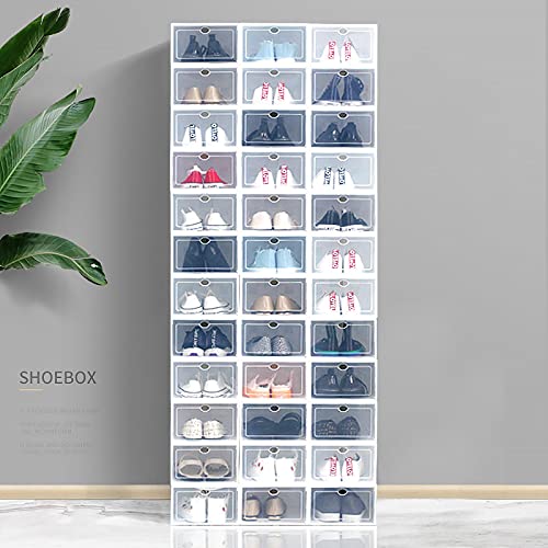 LOWFI Thickened Plastic Shoe Box Storage Box Transparent Shoe Storage Anti-Oxidation Flip Lid Shoe Cabinet Shoe Rack Storage