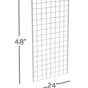 Only Garment Racks #1899W Grid Panels - Perfect Metal Grid for Any Retail Display, 2' Width x 4' Height, 3 Grids Per Carton (White) (Pack of 3)