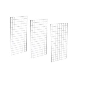 only garment racks #1899w grid panels - perfect metal grid for any retail display, 2' width x 4' height, 3 grids per carton (white) (pack of 3)