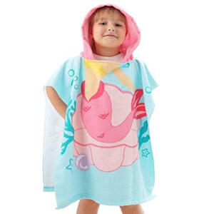 NovForth Kids Beach Towel for Boys Girls, Mermaid Hooded Bath Towel Wrap, Toddler Pool Towel with Hood