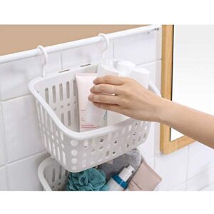 TOPINCN Plastic Hanging Shower Basket with Rotatable Hook, Shower Caddy Tote Storage Bin Household Storage Organizer Basket Space Saving Hanging Organizer for Bathroom Kitchen Dorm Room