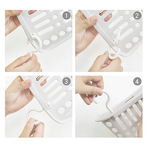 TOPINCN Plastic Hanging Shower Basket with Rotatable Hook, Shower Caddy Tote Storage Bin Household Storage Organizer Basket Space Saving Hanging Organizer for Bathroom Kitchen Dorm Room