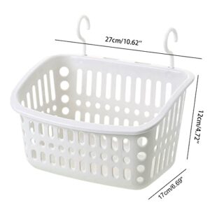 TOPINCN Plastic Hanging Shower Basket with Rotatable Hook, Shower Caddy Tote Storage Bin Household Storage Organizer Basket Space Saving Hanging Organizer for Bathroom Kitchen Dorm Room