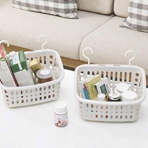 TOPINCN Plastic Hanging Shower Basket with Rotatable Hook, Shower Caddy Tote Storage Bin Household Storage Organizer Basket Space Saving Hanging Organizer for Bathroom Kitchen Dorm Room