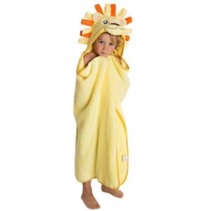 little tinkers world premium hooded towel for kids | lion design | ultra soft and extra large | 100% cotton bath towel with hood for girls or boys