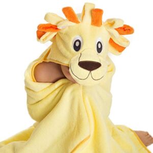 Little Tinkers World Premium Hooded Towel for Kids | Lion Design | Ultra Soft and Extra Large | 100% Cotton Bath Towel with Hood for Girls or Boys