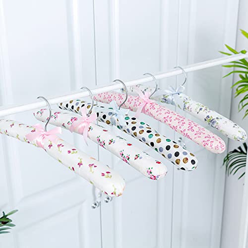 10PCS Clothes Hangers Printed Bow Padded Hanger Thickened Non-Slip Wedding Dress Hanger for Closet or Bedroom