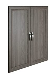 closetmaid suitesymphony wood closet door set pair, add on accessory, shaker style, for storage clothes, for 25 in. units, graphite grey/satin nickel