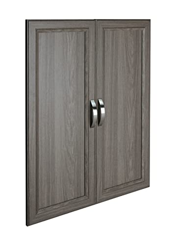 ClosetMaid SuiteSymphony Wood Closet Door Set Pair, Add On Accessory, Shaker Style, for Storage Clothes, for 25 in. Units, Graphite Grey/Satin Nickel