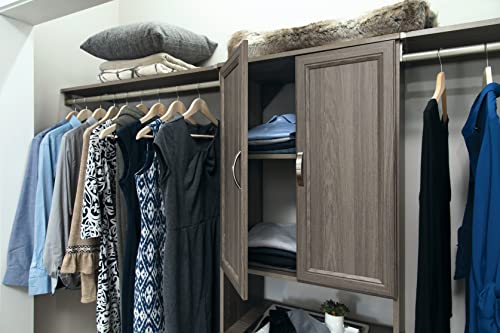 ClosetMaid SuiteSymphony Wood Closet Door Set Pair, Add On Accessory, Shaker Style, for Storage Clothes, for 25 in. Units, Graphite Grey/Satin Nickel