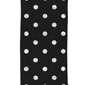 oFloral Polka Dot Hand Towels Cotton Washcloths,Vintage Black White Spot Doodle Polka Comfortable Super-Absorbent Soft Towels for Bathroom Kitchen Face Towel 15X30 Inch