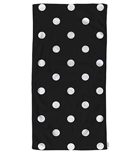 oFloral Polka Dot Hand Towels Cotton Washcloths,Vintage Black White Spot Doodle Polka Comfortable Super-Absorbent Soft Towels for Bathroom Kitchen Face Towel 15X30 Inch