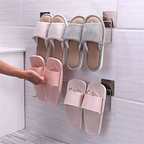 MFCHY Wall Hanging Iron Shoe Rack,Slipper Storage Organizer Wall Mount Shoes Rack for Living Room Bathroom