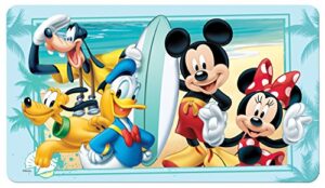 ginsey disney mickey mouse summer fun decorative bathtub mat for kids' bathroom decoration, blue, standard tub size