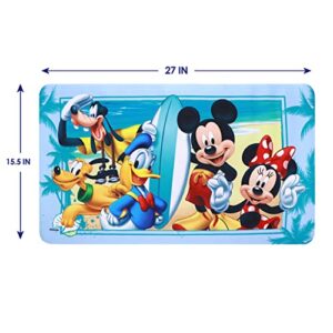 Ginsey Disney Mickey Mouse Summer Fun Decorative Bathtub Mat for Kids' Bathroom Decoration, Blue, Standard Tub Size