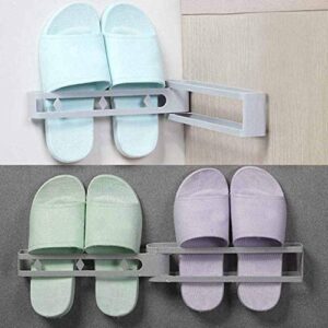 MFCHY Slippers Rack Shoes Organizer 3 in 1 Wall Mounted ABS Collapsible Holder with Self Adhesive for Bathroom