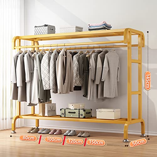 OTBK Garment Rack Heavy Duty Coat Rack Metal Clothing Rack with Bottom Shelf Garment Rack for Hanging Clothes Shirts Jeans and Coats (Color : White, Size : 150cm)