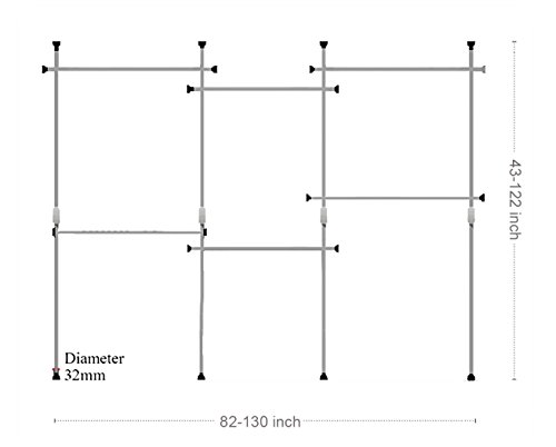 Flesser Garment Clothes Rack Free Combination Clothes Organizer Storage Shelf Closet Solution for Basement,Apartment, Bedroom,NO Drilling Request