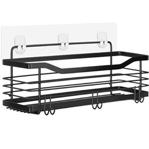 odesign shower caddy basket shelf for shampoo conditioner bathroom kitchen storage organizer sus304 stainless steel no drilling - black