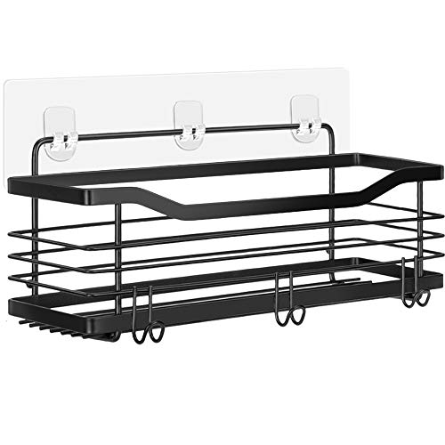 ODesign Shower Caddy Basket Shelf for Shampoo Conditioner Bathroom Kitchen Storage Organizer SUS304 Stainless Steel No Drilling - Black