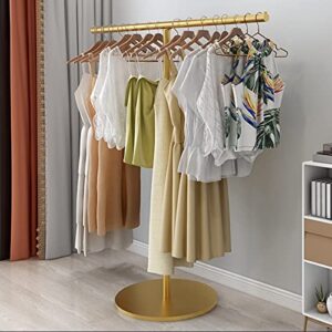 household products industrial pipe clothing rack,t-shaped clothing storage and display stand,heavy duty metal garment rack for children and women clothing store gold 39.4cm/100cm