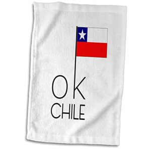 3drose decorative text ok chile and an image of the national flag - towels (twl-304011-1)